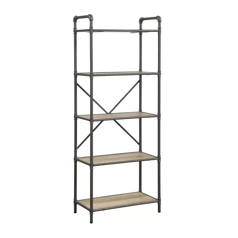 Itzel Bookcase Antique Oak/Sandy Gray - Acme Furniture