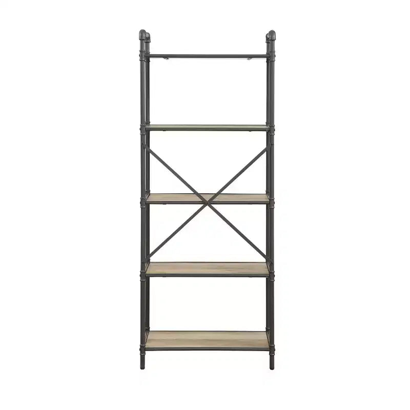 Bibliothèque Itzel Chêne antique/Gris sable – Meubles Acme