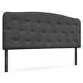 Costway Full Size Upholstered Headboard Only Adjust Button Tufted Faux Linen Light Grey\Dark Grey