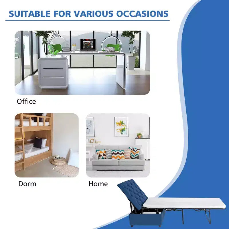 Lit de couchage pliant Costway avec matelas - Lit d'appoint convertible
