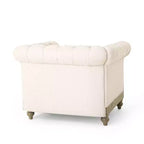 Fauteuil club en tissu capitonné Castalia Chesterfield avec clous décoratifs – Christopher Knight Home