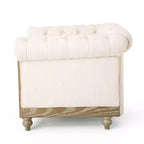 Fauteuil club en tissu capitonné Castalia Chesterfield avec clous décoratifs – Christopher Knight Home