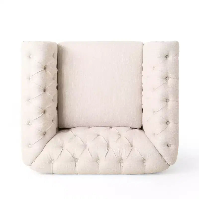 Fauteuil club en tissu capitonné Castalia Chesterfield avec clous décoratifs – Christopher Knight Home