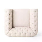 Fauteuil club en tissu capitonné Castalia Chesterfield avec clous décoratifs – Christopher Knight Home