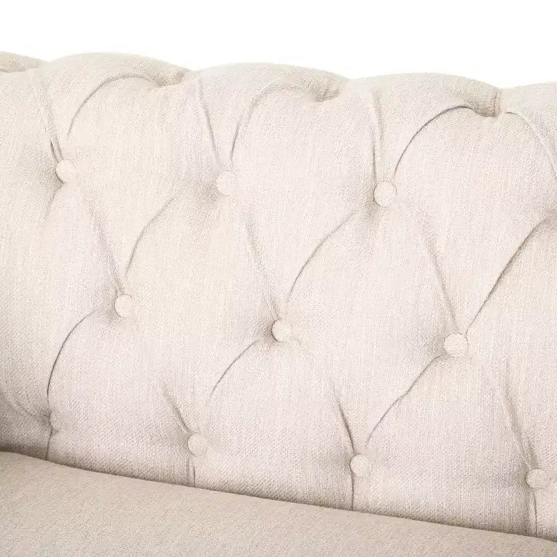 Fauteuil club en tissu capitonné Castalia Chesterfield avec clous décoratifs – Christopher Knight Home