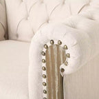 Fauteuil club en tissu capitonné Castalia Chesterfield avec clous décoratifs – Christopher Knight Home