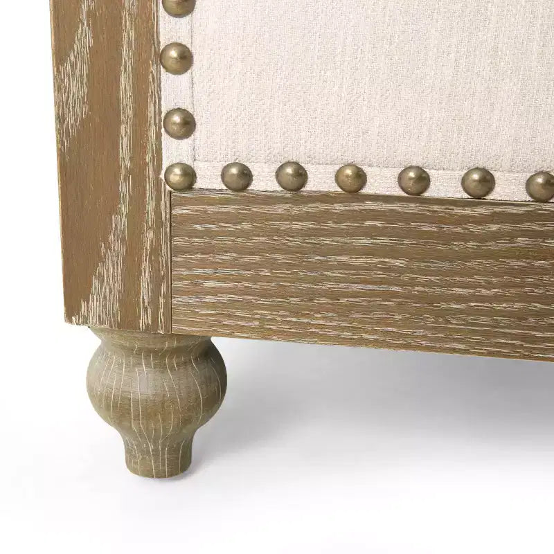 Fauteuil club en tissu capitonné Castalia Chesterfield avec clous décoratifs – Christopher Knight Home