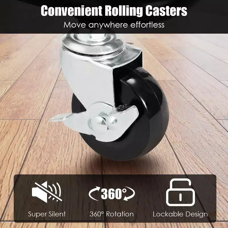 Costway Chariot Roulant à 3 Niveaux avec Roues, Poignée Pratique et Paniers de Rangement en ABS, Blanc