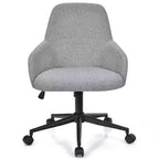 Costway Chaise de bureau en lin avec accoudoirs, réglable et pivotante