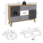 Costway Meuble de Rangement sur Pied, Armoire de Sol Moderne avec 2 Portes et 3 Tiroirs