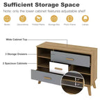 Costway Meuble de Rangement sur Pied, Armoire de Sol Moderne avec 2 Portes et 3 Tiroirs