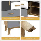 Costway Meuble de Rangement sur Pied, Armoire de Sol Moderne avec 2 Portes et 3 Tiroirs