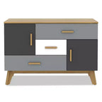 Costway Meuble de Rangement sur Pied, Armoire de Sol Moderne avec 2 Portes et 3 Tiroirs