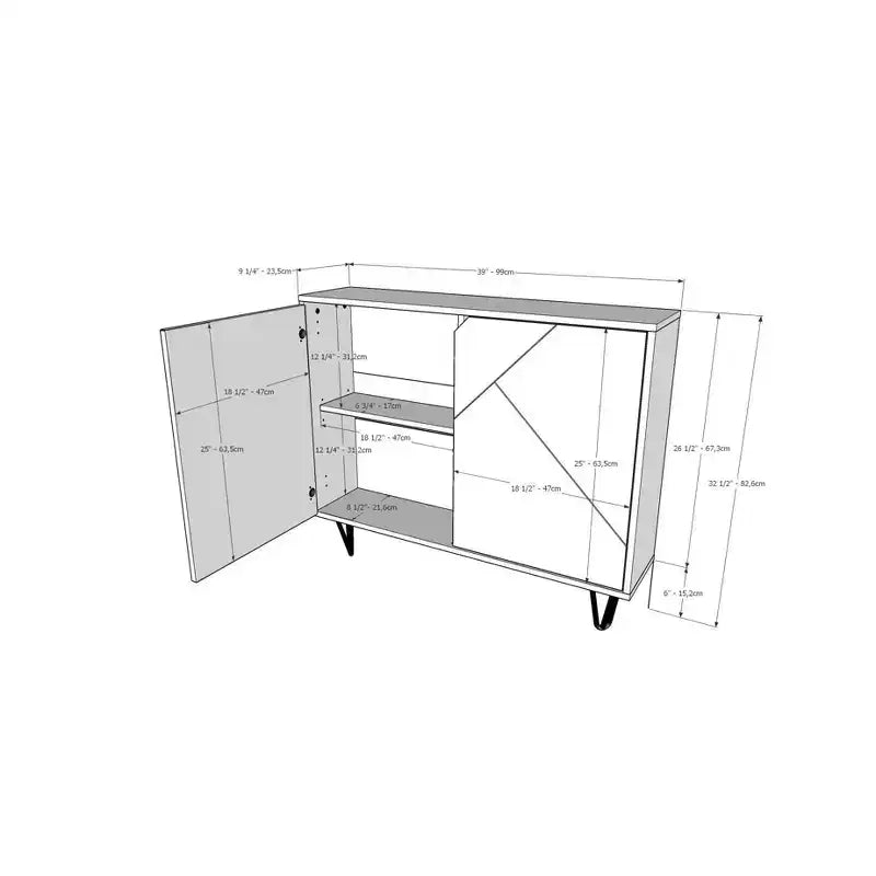 Armoire de rangement étroite 2 portes - Nexera