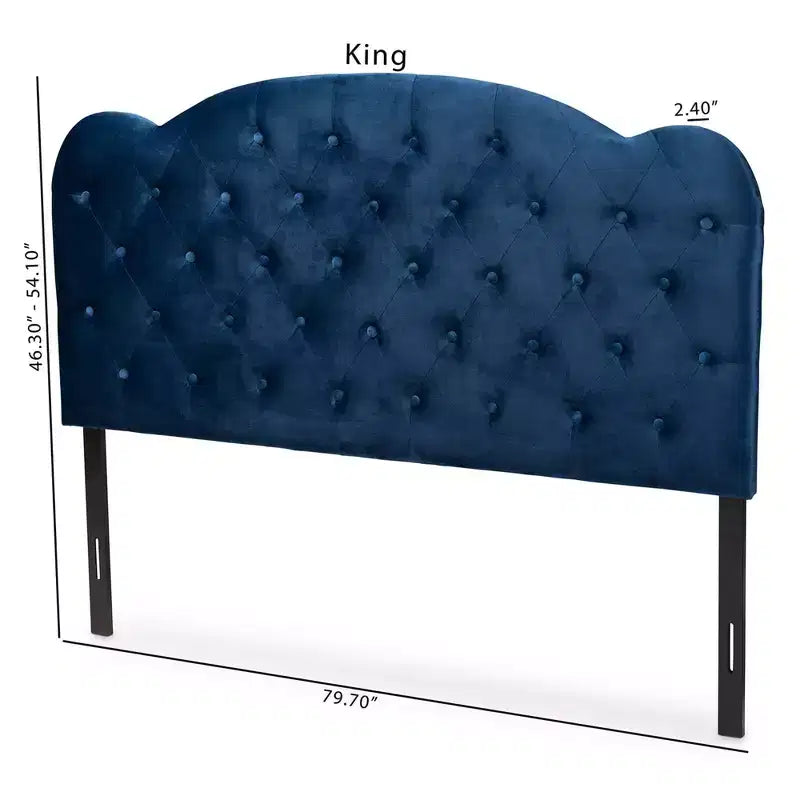 Tête de lit capitonnée en velours Clovis - Baxton Studio