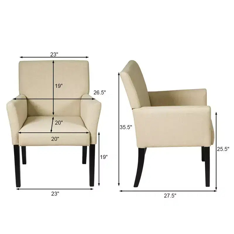 Lot de 2 fauteuils Costway pour invités/bureau avec pieds en bois