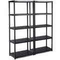 Costway 2 PCS 5-Tier 19lbs Ventilated Shelving Rack Free Standing Multi-Use Shelf Unit