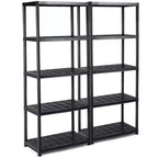 Costway 2 PCS 5-Tier 19lbs Ventilated Shelving Rack Free Standing Multi-Use Shelf Unit