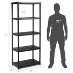 Costway Lot de 2 étagères de rangement ventilées à 5 niveaux, 8,6 kg, autoportantes, multi-usages