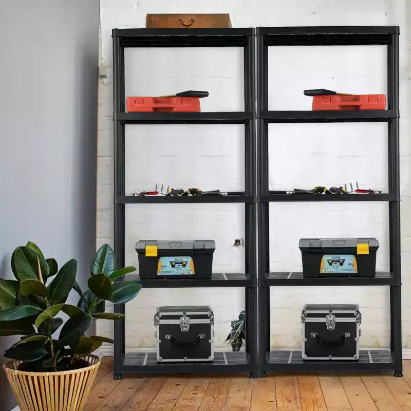 Costway Lot de 2 étagères de rangement ventilées à 5 niveaux, 8,6 kg, autoportantes, multi-usages