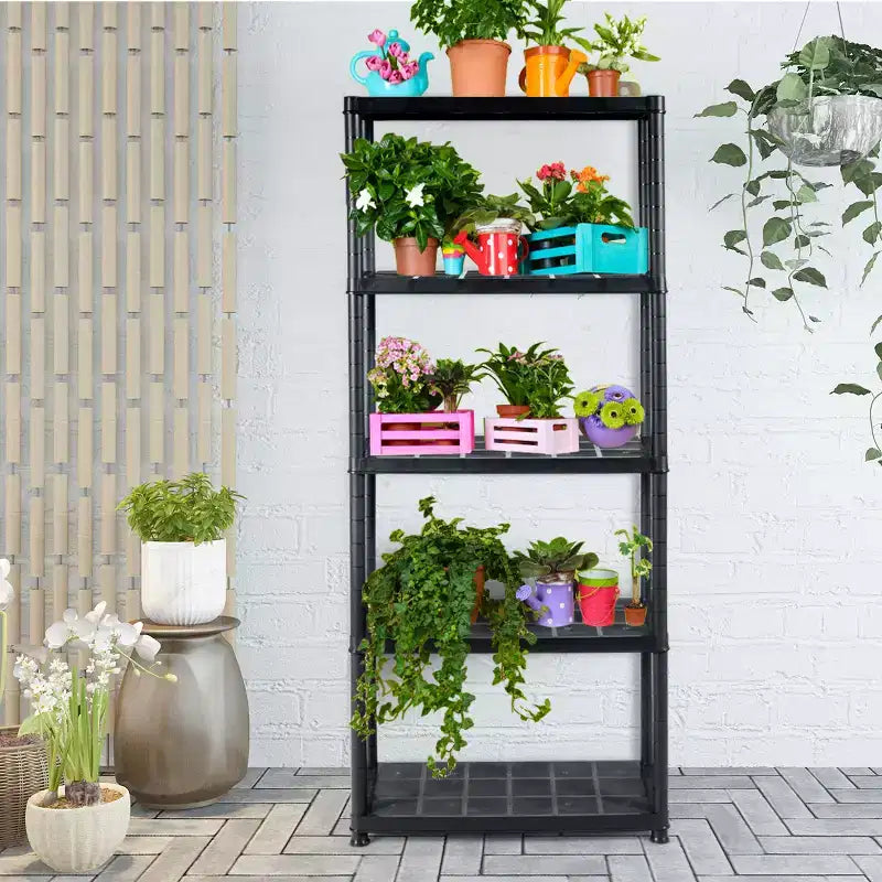 Costway Lot de 2 étagères de rangement ventilées à 5 niveaux, 8,6 kg, autoportantes, multi-usages