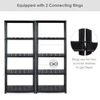 Costway Lot de 2 étagères de rangement ventilées à 5 niveaux, 8,6 kg, autoportantes, multi-usages