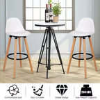 Costway Lot de 2 Tabourets de Bar Mi-Siècle 72,5 cm Chaises de Bar de Salle à Manger avec Siège Rembourré en Cuir Blanc