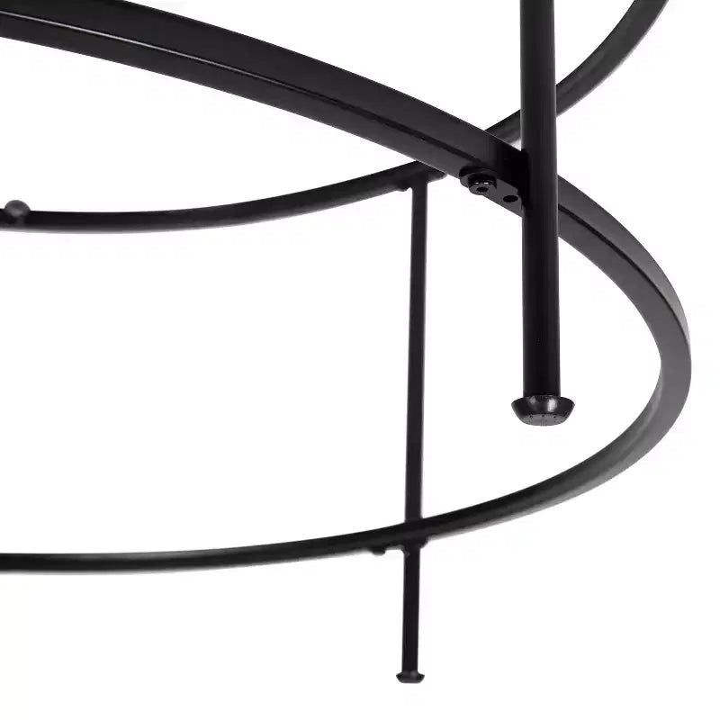 Table basse en verre Newbury Merrick Lane avec cadre rond doré mat et pieds verticaux