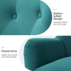Fauteuil d'appoint rembourré moderne Godefroy en velours avec dossier ailé | Karat Home