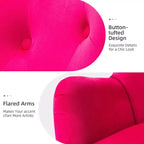 Fauteuil d'appoint rembourré moderne Godefroy en velours avec dossier ailé | Karat Home