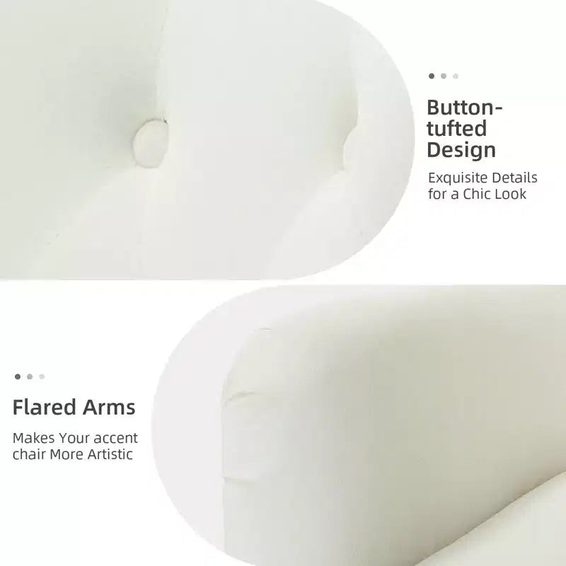 Fauteuil d'appoint rembourré moderne Godefroy en velours avec dossier ailé | Karat Home