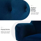 Fauteuil d'appoint rembourré moderne Godefroy en velours avec dossier ailé | Karat Home