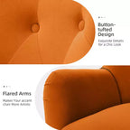 Fauteuil d'appoint rembourré moderne Godefroy en velours avec dossier ailé | Karat Home