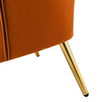 Fauteuil d'appoint rembourré moderne Godefroy en velours avec dossier ailé | Karat Home