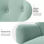 Fauteuil d'appoint rembourré moderne Godefroy en velours avec dossier ailé | Karat Home