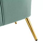 Fauteuil d'appoint rembourré moderne Godefroy en velours avec dossier ailé | Karat Home