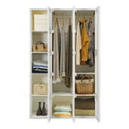 Costway Armoire Portable Moderne Pliable avec 10 Cubes et Tiges de Suspension
