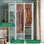 Costway Armoire Portable Moderne Pliable avec 10 Cubes et Tiges de Suspension