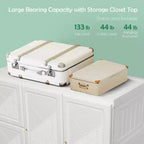 Costway Armoire Portable Moderne Pliable avec 10 Cubes et Tiges de Suspension
