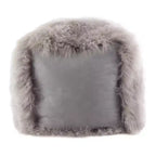 Saro Lifestyle Pouf carré ottoman en vraie fourrure d'agneau 100 % laine mongol