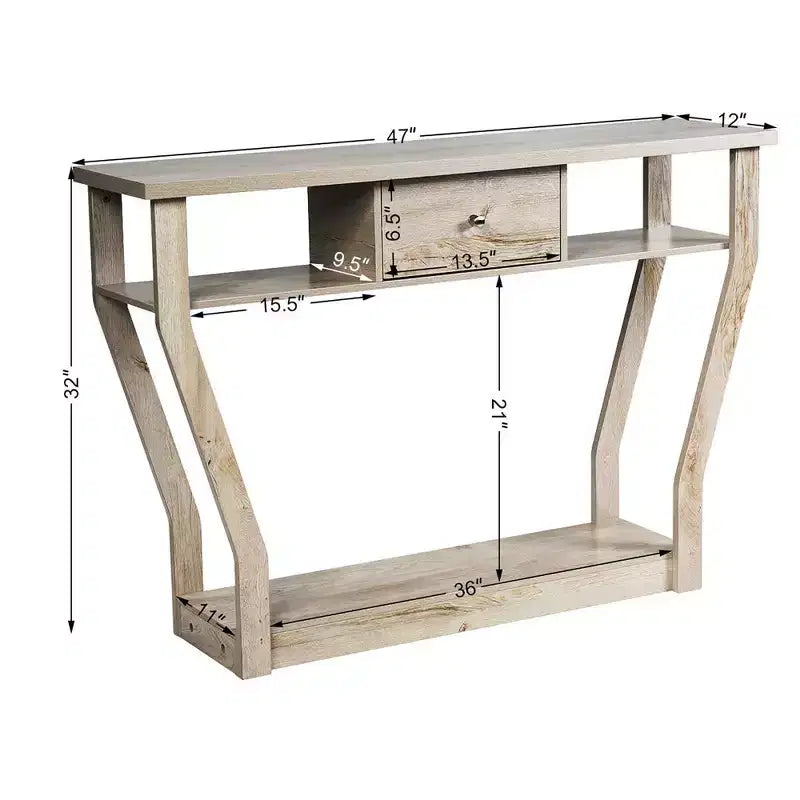 Costway Table d'appoint canapé moderne avec tiroir Entrée Couloir Hall Gris Marron