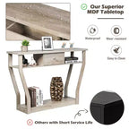 Costway Table d'appoint canapé moderne avec tiroir Entrée Couloir Hall Gris Marron