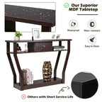 Costway Table d'appoint canapé moderne avec tiroir Entrée Couloir Hall Gris Marron