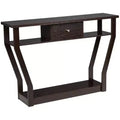 Costway Modern Sofa Accent Table with Drawer Entryway Hallway Hall Gray Brown