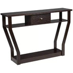 Costway Modern Sofa Accent Table with Drawer Entryway Hallway Hall Gray Brown