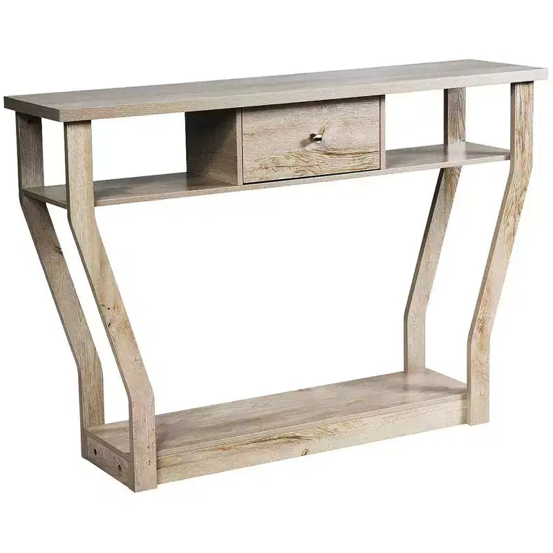 Costway Table d'appoint canapé moderne avec tiroir Entrée Couloir Hall Gris Marron