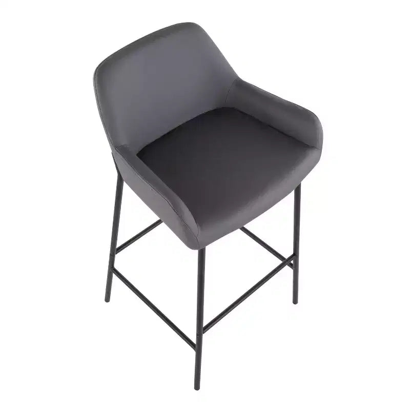 Lot de 2 tabourets de bar Daniella en métal et similicuir – LumiSource