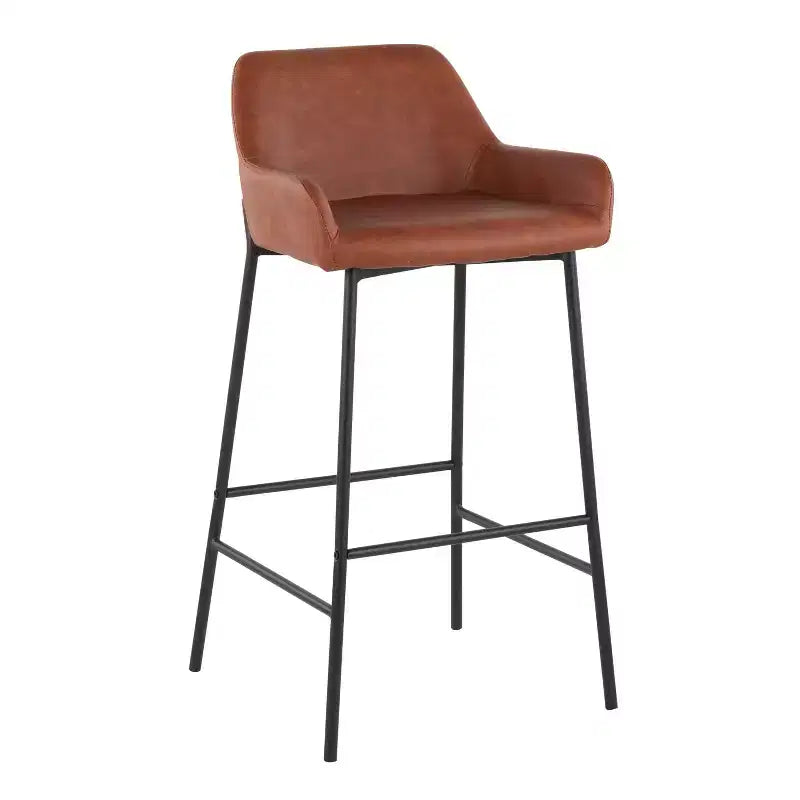 Lot de 2 tabourets de bar Daniella en métal et similicuir – LumiSource