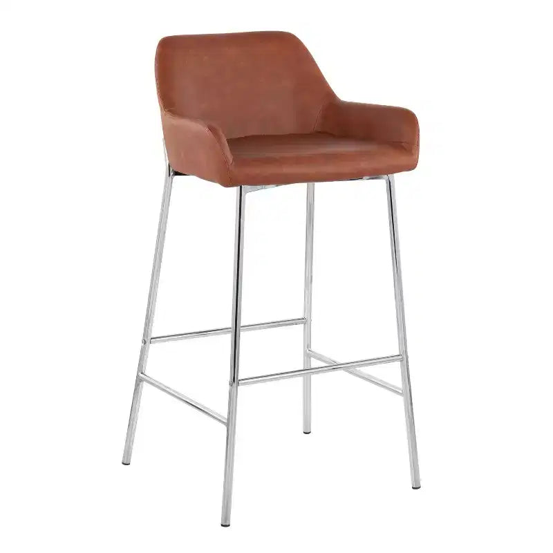 Lot de 2 tabourets de bar Daniella en métal et similicuir – LumiSource