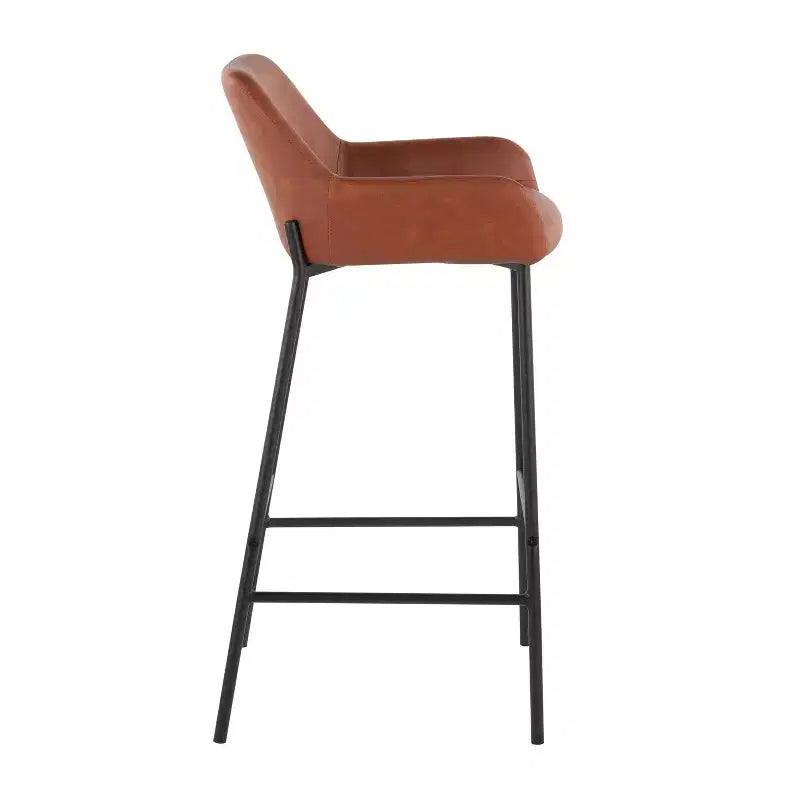 Lot de 2 tabourets de bar Daniella en métal et similicuir – LumiSource